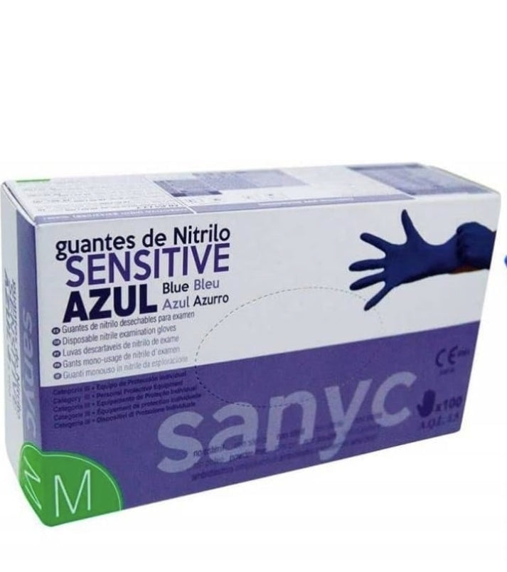Guantes de nitrilo sin polvo 100 unidades