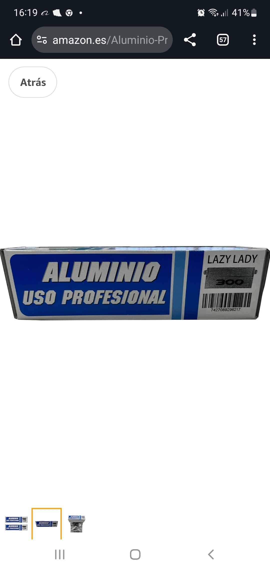 Papel aluminio 300metros