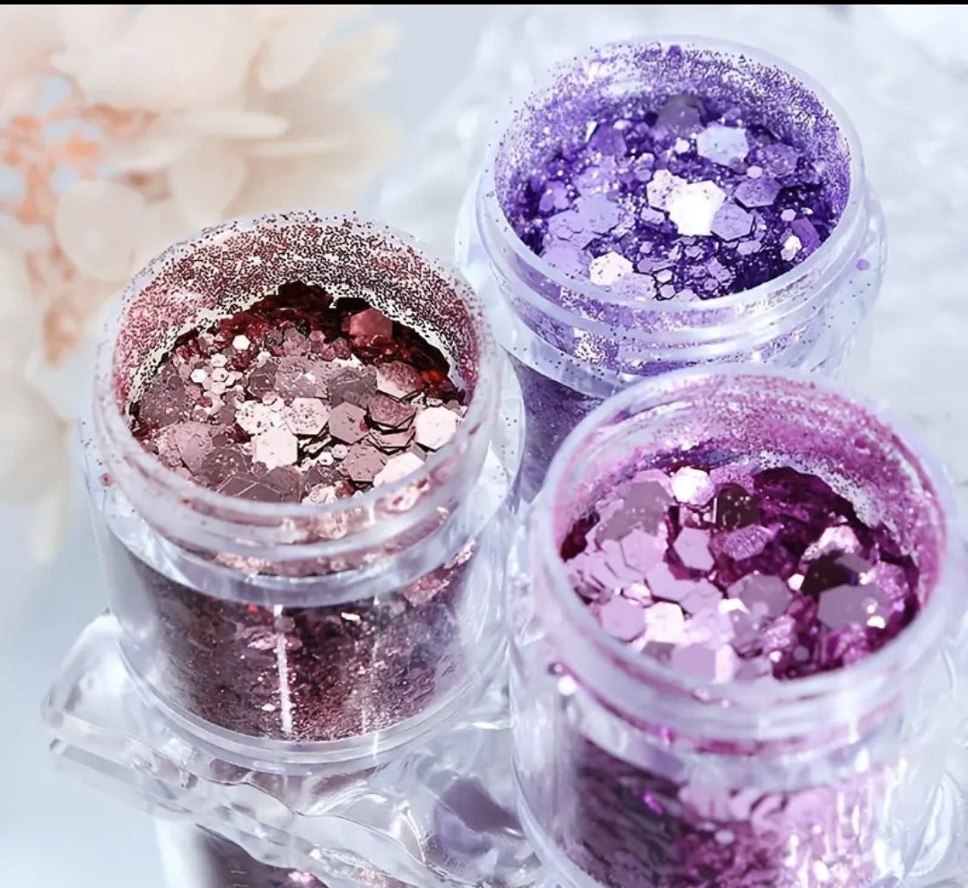 Decoración glitter unidad de 10 gramos 1.99€ unidad