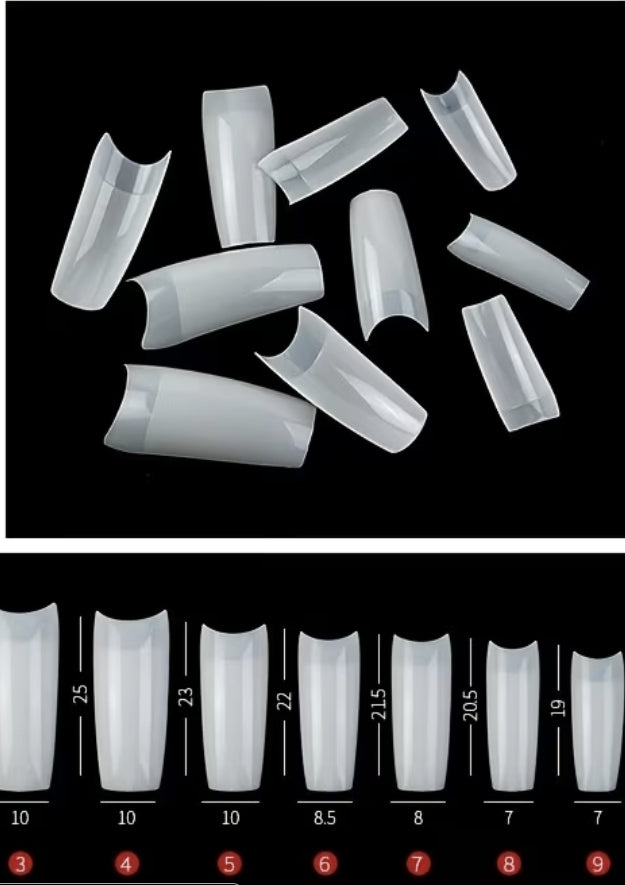 Tip uñas Acrílicas y gel pack de 10 unidades número 01