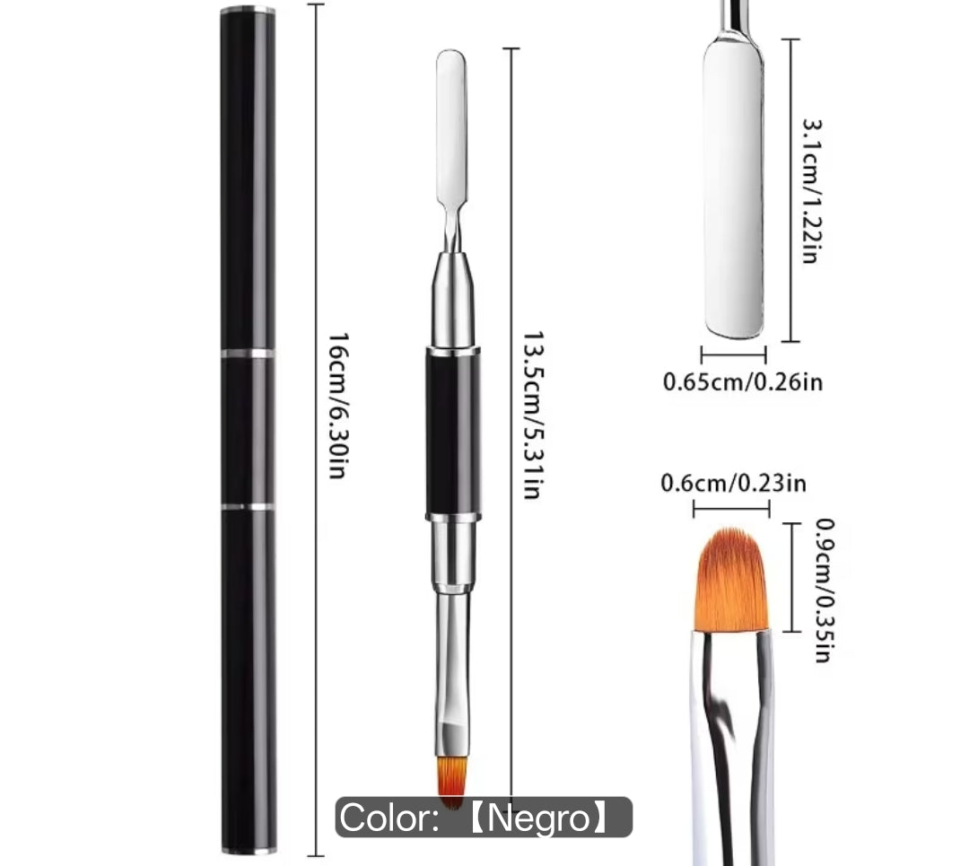 Pincel acrygel con espatula disponible en todos los colores de foto - Cosmetica greenstyle