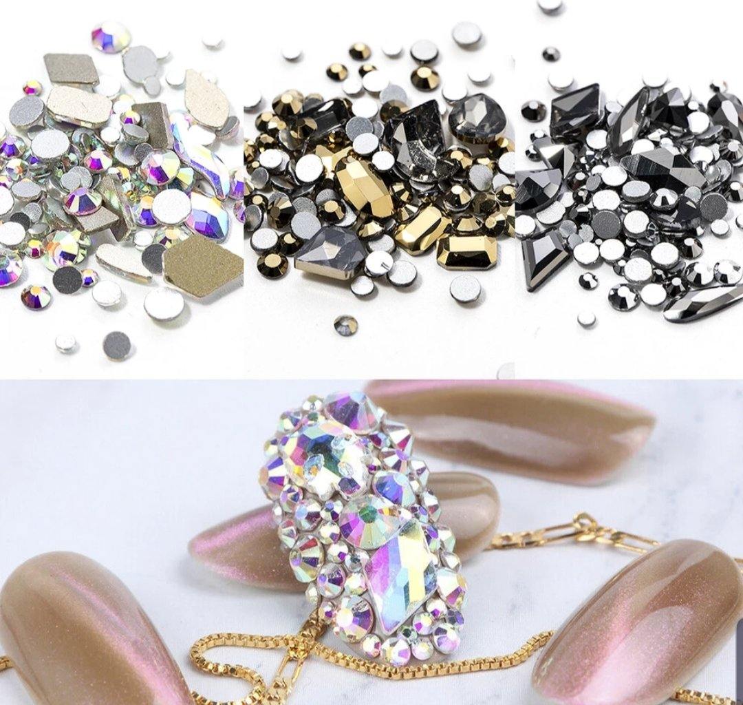 Pedrería Mixta +Pegamento Joyas uñas - Cosmética greenstyle
