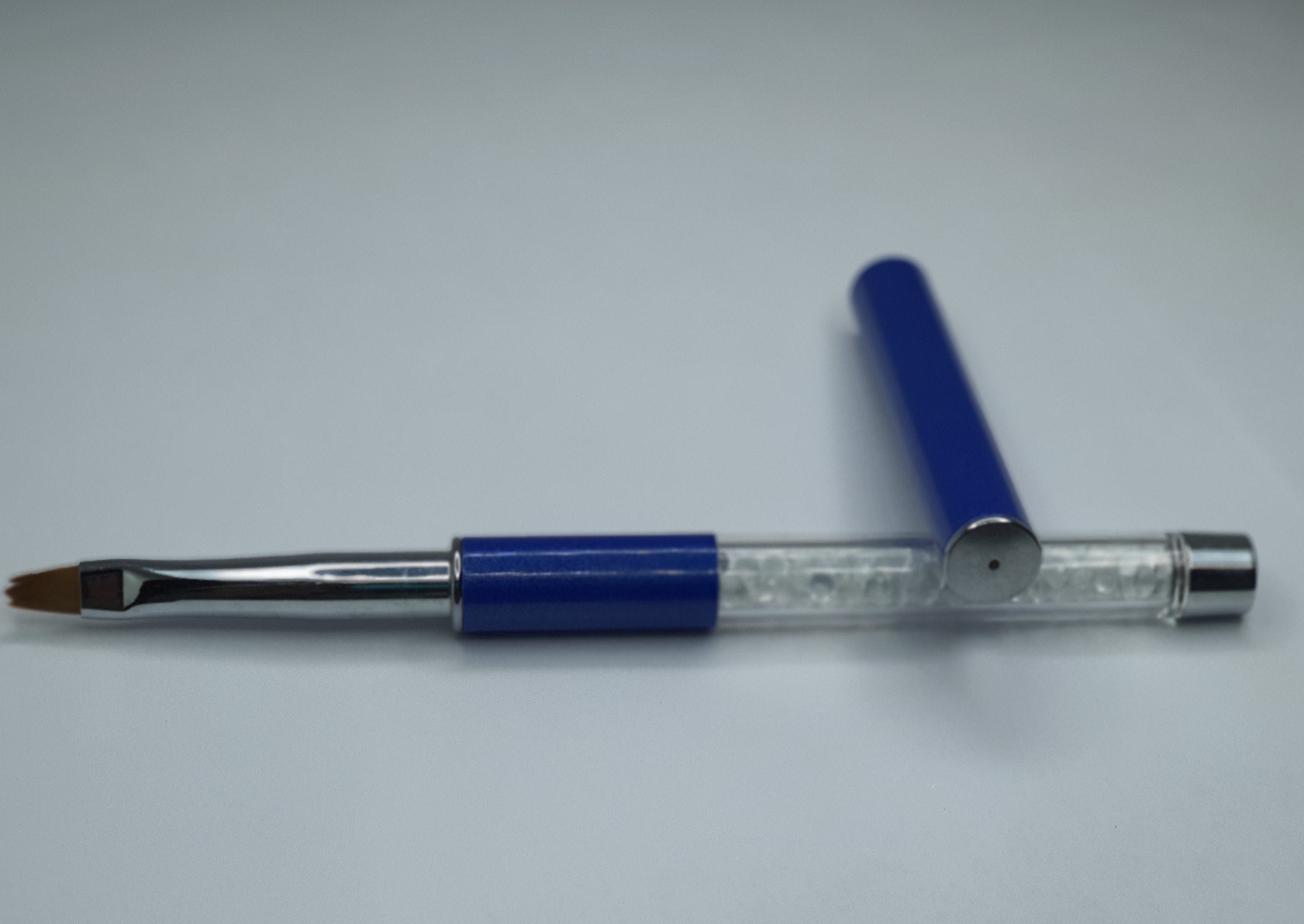 Pincel Metálico Flores Azul