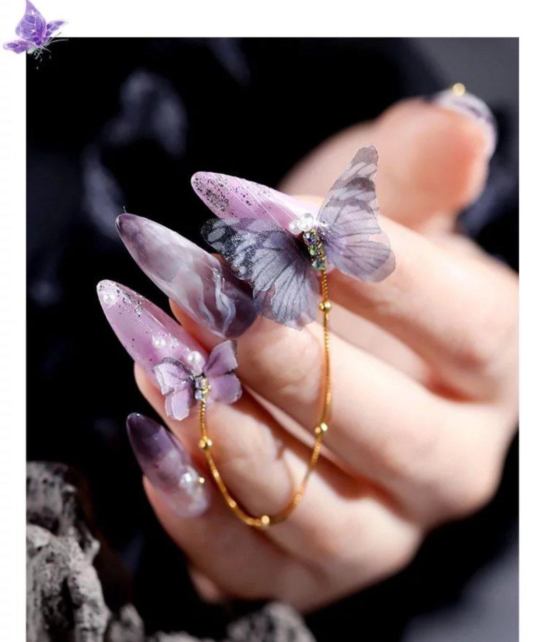 Cadena Mariposas joyas uñas